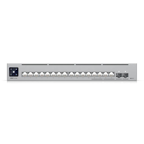 Ubiquiti USW-PRO-MAX-16, UniFi Network Pro Max 16 Switch, 16-port, Layer 3 Etherlighting, 2.5 GbE, Power Supply 5V, 25W, Versatile Mounting Options.