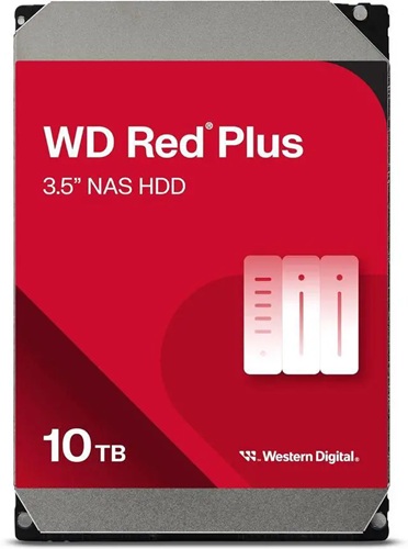 Western Digital WD Red Plus NAS HDD, 10TB, 3.5", SATA 6Gb/s, 7200RPM