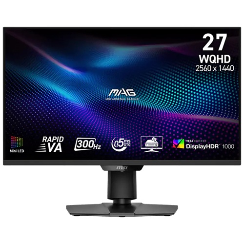 MSI MAG 274QPF X30MV 27" QHD Rapid VA Gaming Monitor, 2560x1440, 16:9, 0.5ms, 300Hz, Adaptive Sync, 2xHDMI, 1xDP, VESA, Height Adjustable, Swivel, Pivot, Tilt