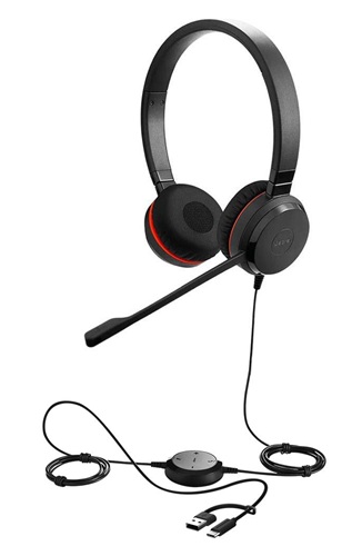 Jabra 5399-823-369, Evolve 30 II MS Stereo Headset, 3.5mm, USB-C/A, Black, 2 Year Warranty