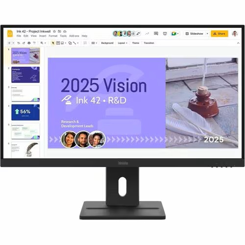 Lenovo 64BDGAR4AU, ThinkVision E27Q-40 Widescreen LED Monitor, 27" WQHD IPS Screen, 2560x1440, 16:9, 4ms, 100Hz, 2xHDMI, 1xDP, Speakers, VESA, Height Adjustable, Swivel, Pivot, Tilt, 3 Year Warranty