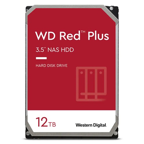 Western Digital WD120EFGX, WD Red Plus NAS HDD, 12TB, 3.5", SATA3, 7200RPM, 180TBW, 256MB Cache, MTBF; 1,000,000 Hours, 8 Bays NASware 3.0 CMR Tech, 3 Year Warranty (replacment of WD120EFBX)