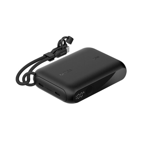 Belkin BPB027FQBK, BoostCharge 10K mAh Power Bank with Display + USB-C to USB-C Cable 60W (15CM), 20W, 2x USB-C Ports, 2 Year Warranty
