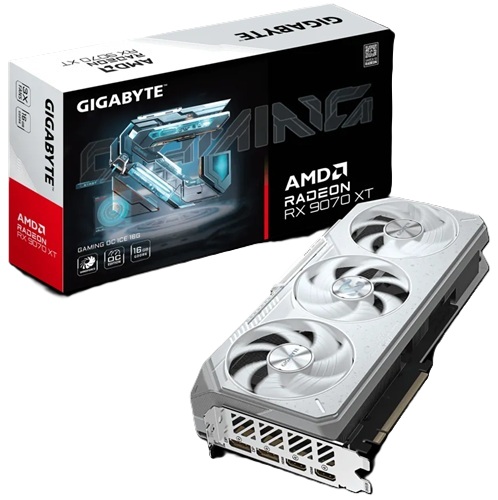 *Limit Apply Pls. Contact Your AM*  Gigabyte GV-R907XGAMINGOCICE-16GD, AMD Radeon RX 9070 XT GAMING OC ICE, 16GB GDDR6, Core Clock: 3060MHz, Cuda Core: 4096, 2xHDMI, 2xDP< PSU: 850W, PCIe5.0, 3 Year Warranty