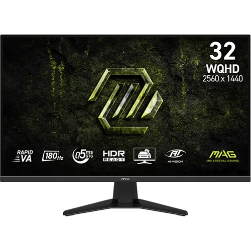 MSI MAG 325QF E18V, 32" WQHD Rapid VA Gaming Monitor, 2560x1440, 16:9, 0.5ms, 180Hz, Adaptive Sync, 2xHDMI, 1xDP, VESA, Tilt