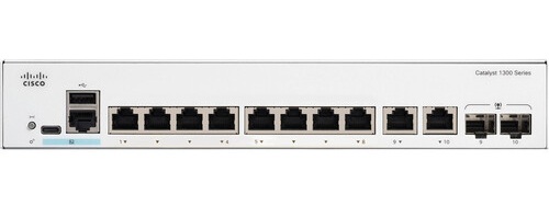 Cisco C1300-8T-E-2G, Catalyst C1300 Managed Network Switch, 8 Port GE Non-POE, 2X1Gb SFP (External power supply), Limited Lifetime Warranty
