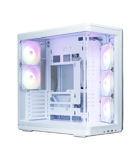Zalman P60 WHITE, ATX, Mid Tower, Tempered Glass, Drive Bays: 1 x Combo(2.5'' or 3.5''), 1 x 2.5'', 2 x 3.5'', Expansion Slots: 7, Fan: 120mm, Compatible: ATX / mATX / Mini-ITX, White, 1 Year Warranty