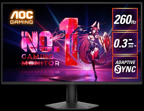 AOC 27" FHD Fast IPS Gaming Monitor, 1920x1080, 16:9, 0.3ms, 260Hz