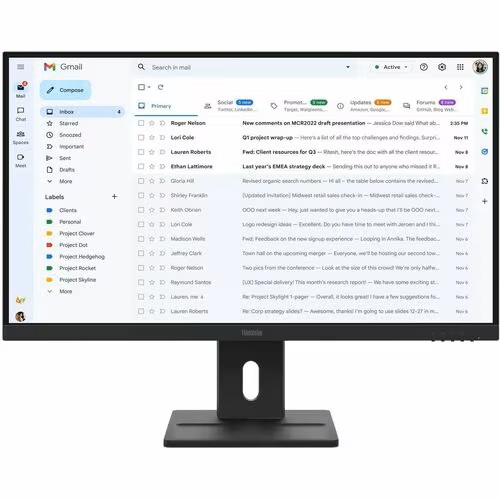 Lenovo 64BCMAR4AU, ThinkVision E27-40, 27" FHD IPS LED Monitor, 1920x1080, 16:9, 4ms, 1xHDMI, 1xDP, 1xVGA, Speaker, VESA, Height Adjustable, Swivel, Pivot, Tilt, 3 Year warranty