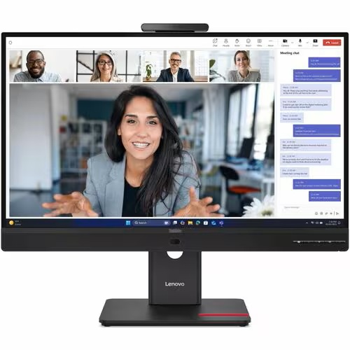 Lenovo 64B8UAR1AU, ThinkVision T27QD-4v, 27" QHD IPS Monitor (IR-Webcam), 2560x1440, 16:9, 4ms, 120Hz, 1x HDMI, 2xDP, 3xUSB-C, Speakers, Ethernet, USB, VESA, Height Adjustable, Swivel, Pivot, Tilt, 3 Year Warranty