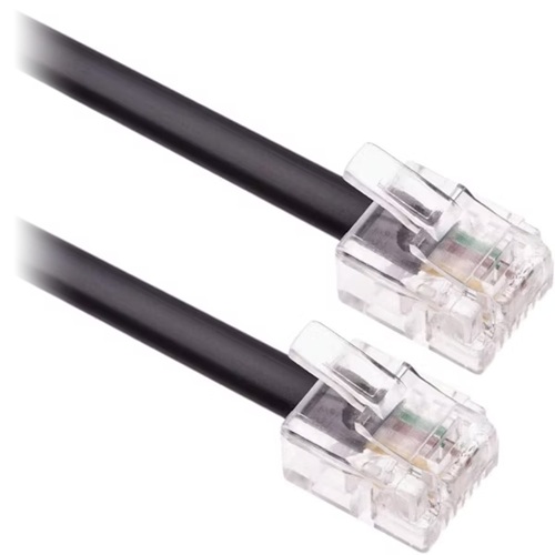 Astrotek AT-RJ11-MM-2, Telephone 2m extension cable 6p4c Plug/Plug, with 2xRJ11 6P4c Plugs, Black PVC Jacket, 1 Year Warranty