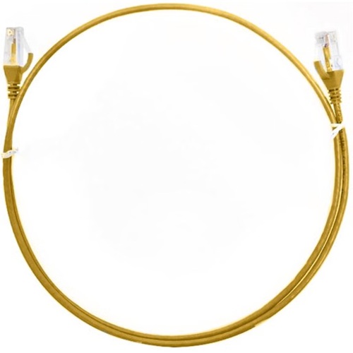 8ware CAT6THINYE-3M, CAT6 Ultra Thin Slim Cable 3m / 300cm, RJ45 Ethernet Network LAN UTP Patch Cord 26AWG for Data, Yellow, 3 Year Warranty