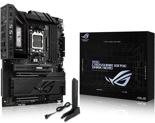 Asus ROG CROSSHAIR X870E DARK HERO, ATX, AMD AM5, 4xDDR5, 5xM.2, 4xSATA 6Gb/s, RAID, 2xPCIe 5.0, 1xHDMI, Ethernet, Wi-Fi 7+Bluetooth, 4xUSB-C, 6xUSB-A, 3 Year Warranty,