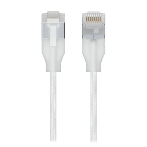 Ubiquiti UACC-CABLE-PATCH-EL-C6A-0.3M-W, UniFi Premium Patch Cable, 0.3M, Ultra-Thin Braided Patch Cable, Designed Optimized 10GbE Networking, White