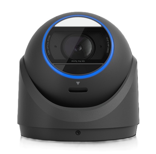 Ubiquiti UVC-G6-PRO-TURRET-B, IP Camera, 4k, 2.36x Optical Zoom, IR Night Vision up to 40m, 1x Gigabit PoE+ Port, 1x microSD Card Slot, 2 Way Audio Communication, Rated IP66 and IK04, Black, 1 Year Warranty
