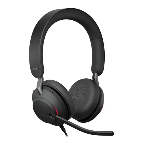 Jabra 24189-999-799, EVOLVE2 40 SE MS Stereo Wired Headset, USB-C/A, On-ear Headband, 40mm Drivers, Noise-isolating Design, Busylight/Incoming Call LED Feature, MS Teams and Skype Certified, Black, 2 Year Warranty