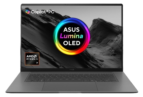 Asus UM5606GA-SR994X, ZenBook S16, 16" 3K OLED Touch Screen (IR-Webcam), AMD Ryzen AI 9 465, 32GB DDR5 RAM, 1TB NVMe SSD, Wi-Fi 7+Bluetooth, Windows 11 Pro (Copilot+PC), Gray