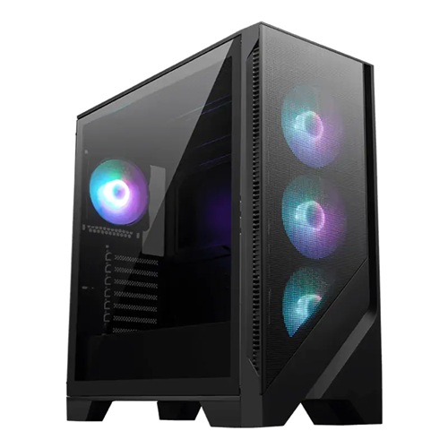 MSI MAG Forge 321R AirFlow ATX Mid Tower Case, Tempered Glass, Drive Bays: 1x2.5" or 2x2.5"/3.5", Expansion Slot: 7, Fan: 120mm, Motherboard Support: ATX / Micro-ATX / Mini-ITX, Black