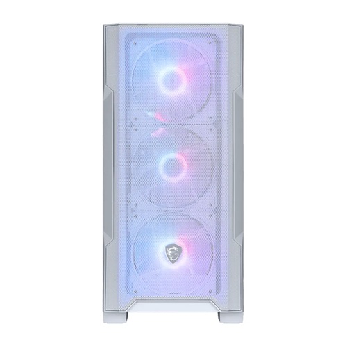 MSI MAG FORGE M100R WHITE, Micro-ATX Tower, Tempered Glass, Drive Bays:  2x 2.5", 1x 2.5" / 3.5", 1x 3.5", Expansion Slot: 4, Fan: 120mm, Motherboard Support: Micro-ATX / Mini-ITX, White, 2 Year Warranty