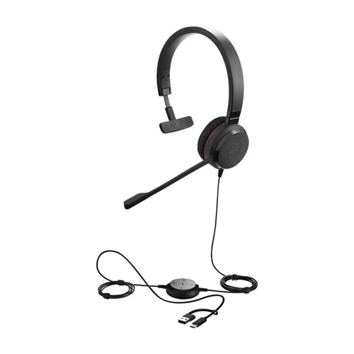 Jabra 5393-823-369, Corded Evolve 30 II UC Mono Headset, 3.5mm, USB-C/A, 2 Year Warranty