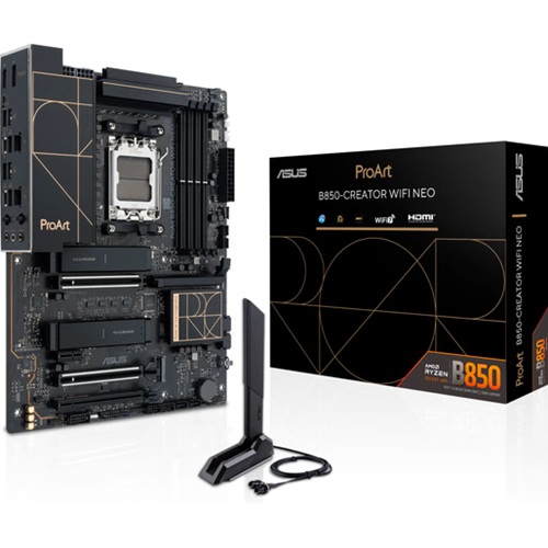Asus PROART B850-CREATOR WIFI NEO, ATX, AMD AM5, 4xDDR5, 3xM.2, 4xSATA 6Gb/s, RAID, 1XHDMI, 1xDP, 5xPCIe, LAN, Wi-Fi 7+Bluetooth, 2xUSB-C, 6xUSB-A, 3 Year Warranty