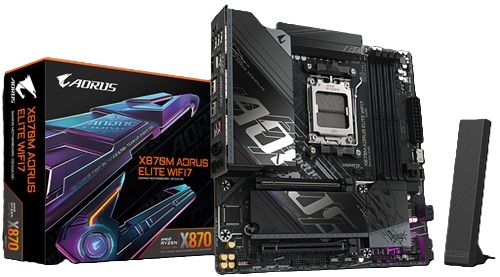 Gigabyte X870M A ELITE WF7 ATX, AMD AM5, 4×DDR5, LAN, Wi-Fi 7+Bluetooth