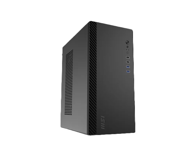 MSI PRO SHIELD M100P, Micro-ATX, Mini Tower, Drive Bays: 2 x 2.5“ 2 x 3.5“, Expansion Slots: 4, Fan Size: 80mm, Motherboard Support: Micro-ATX, Mini-ITX