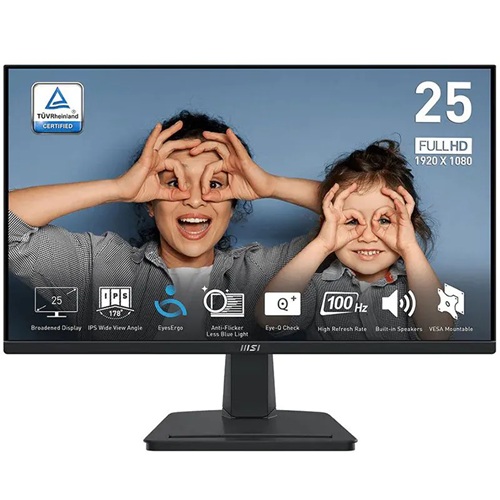 MSI PRO MP251W E14A, PRO MP251W E14A, 24.5" FHD IPS Gaming Monitor, 1920x1080, 16:9, 1ms, 144Hz, Adaptive Sync, 1x HDMI, 1xDP, 1xVGA, Speakers, VESA, Tilt, 3 Year Warranty