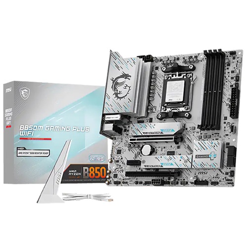 MSI B850M GAMING PLUS WIFI, mATX, AMD AM5, 4xDDR5, 2xM.2, 4xSATA 6Gb/s, RAID, 1xHDMI, 1xDP, 4xPCIe, LAN, Wi-Fi 7+Bluetooth, 2xUSB-C, 6xUSB A, 3 Year Warranty