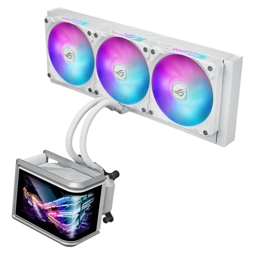Asus ROG RYUO IV SLC 360 ARGB WHT, 120mm, Air Flow: 71.44CFM, Noise: 39.6dB(A), Pack of Three, Compatible: AMD AN5, AM4, Intel LGA 1850, 1700, White, 6 Year Warranty