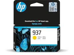 HP 937 Yellow Original Ink Cartridge, 4S6W4NA, Thermal Inkjet, Yellow, Standard Capacity, 800 Pages Yield, Original HP Ink