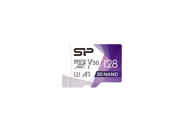 Silicon Power SP128GBSTXDU3V20AB, Superior Pro Colorful MicroSD Card, 128GB, Class 10, UHS-I, A1, A10, V30, U3, Read Speed: Up to 100MB/s, Write Speed: Up to 80MB/s, Purple