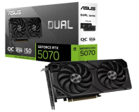 ASUS Dual-RTX5070-OC-12G-EVO, Nvidia GeForce RTX 5070 OC EVO, 12GB GDDR7, Core Clock: 2572MHz, CUDA Cores: 6144, HDMI + DisplayPort, PCIe 5.0