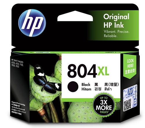 HP T6N12AA, 804XL Black Original Ink Cartridge, 1 Year