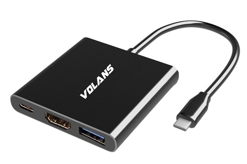 Volans VL-UCH3C2, Aluminium USB-C Multiport Adapter Power Delivery 4K HDMI  USB3.0, 1 Year