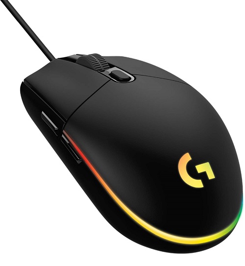 Logitech 910-005790, G203 Lightsync RGB Gaming Mouse, Wired, 200-8000 dpi, 6 Programmable Buttons, USB, Black, 2 Year Warranty