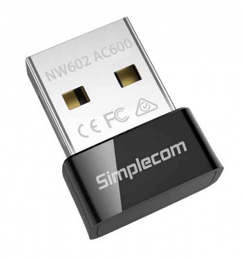 Simplecom NW602, AC600 Dual Band Nano USB WiFi Wireless Adapter, 1 Year Warranty