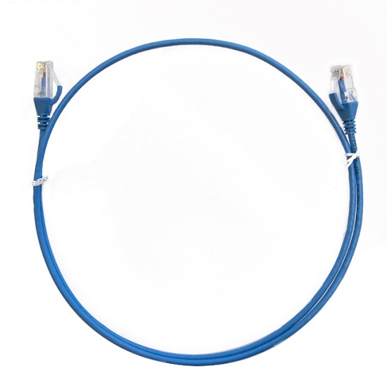 8Ware CAT6THINBL-2M, CAT6 Ultra Thin Slim Cable 2m / 200cm, Blue Color Premium RJ45 Ethernet Network LAN, UTP Patch Cord 26AWG, 1 Year Warranty