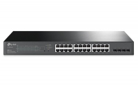 TP Link TL-SG2428P, JetStream 28-Port Gigabit Smart Switch with 24-Port PoE+ Fanless 41.7Mpps Support Omada SDN, 802.1p CoS/DSCP QOS, Rack Mountable
