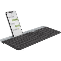 Logitech 920-009210, Logitech K580 Slim Multi- Device Gaming Keyboard, USB Receiver, Battery Life: 24 Month, Wireless, Bluetooth, Graphite