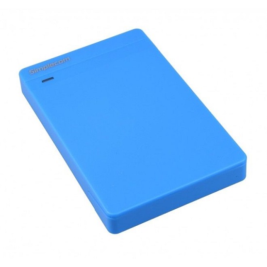 Simplecom SE203,Tool Free 2.5"Hard Drive Enclosure,USB Type:USB3.0, Transfer Rates: Up To 5Gbps, Compatible : SATA HDD,SSD, Blue, 1 Year warranty