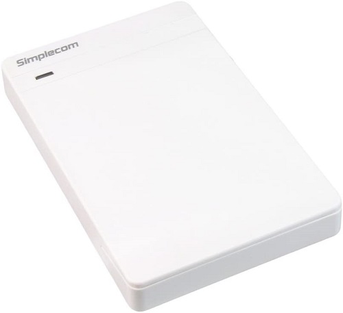 Simplecom SE203,Tool Free 2.5"Hard Drive Enclosure,USB Type:USB3.0, Transfer Rates: Up To 5Gbps, Compatible : SATA HDD,SSD, White, 1 Year warranty
