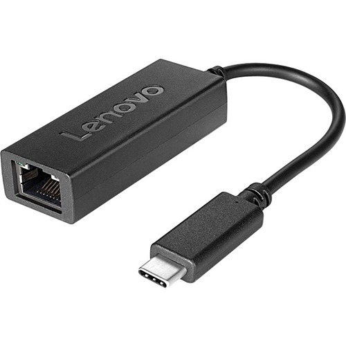Lenovo 4X90S91831, USB-C to Ethernet Adapter, Male to Female, Black, 1 Year Warranty
