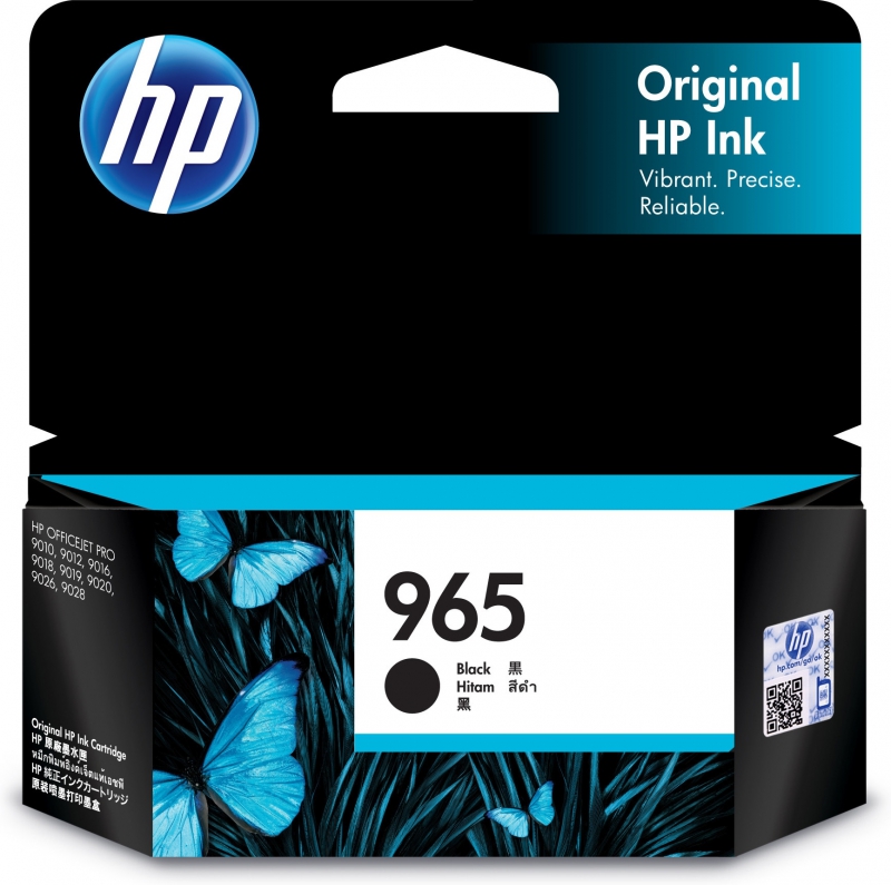 HP 3JA80AA, 965 Original High Yield Inkjet Ink Cartridge, Black Pack, 1000 Pages