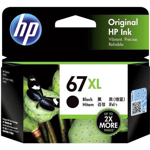 HP 3YM57AA, 67XL Black Original Ink Cartridge, Yield: 240 Pages, 1 Year Warranty