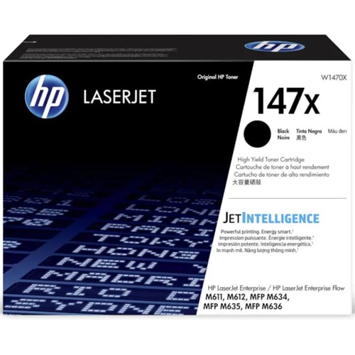 HP W1470X, 147X Black Toner, High Yield Approx 25.2K Pages, For M610, M611, M612, M634, M635