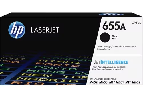 HP CF450A, 655A, LaserJet Toner Cartridge, 12500 Pages, Black