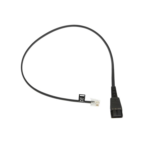 Jabra 8800-00-25, Headset cable - RJ-10 (M) to Quick Disconnect (M) - charcoal - for Jabra GN 2100, GN 2200 Duo, GN 2200 Mono